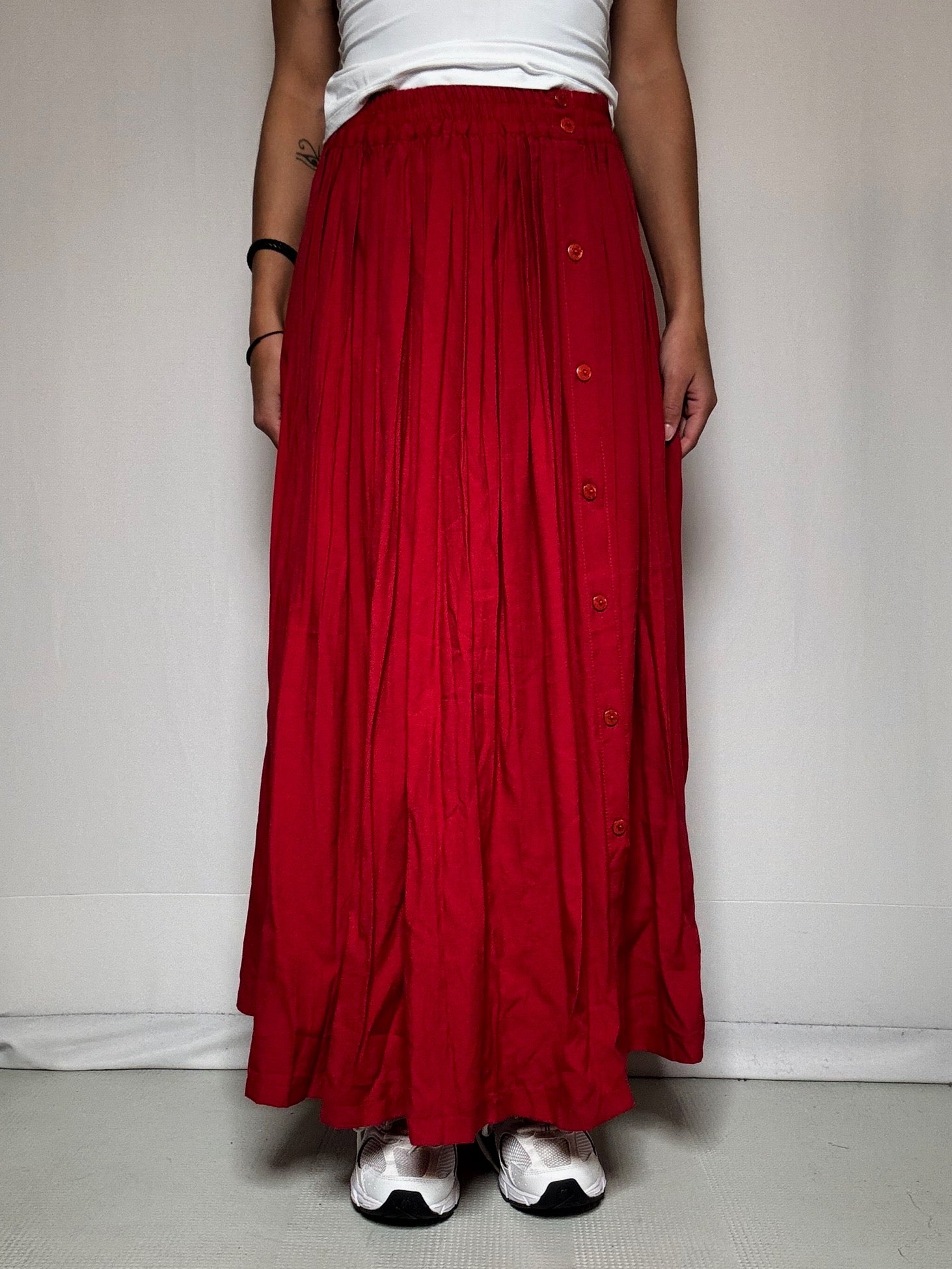 Jupe longue rouge M/L vintage