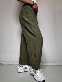 Pantalon en soie kaki M/L vintage