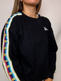 Black KAPPA crewneck sweatshirt S/M vintage