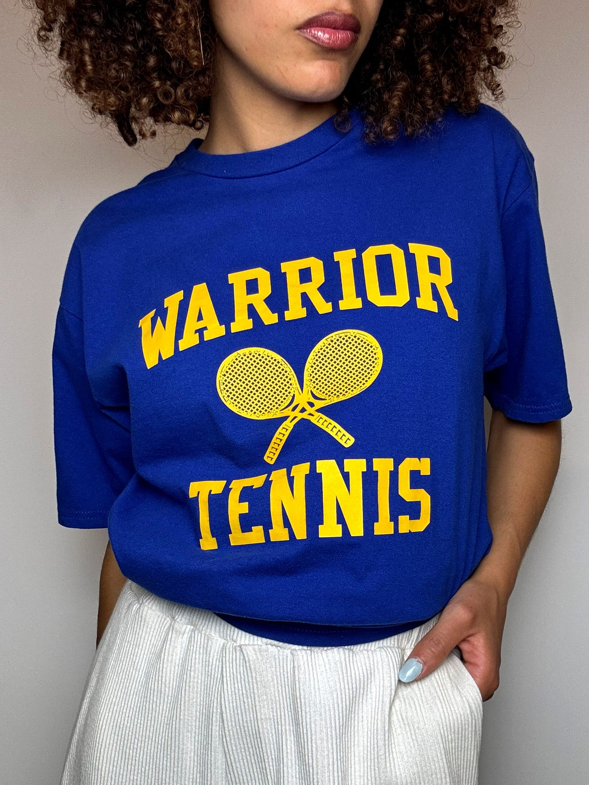 WARRIOR TENNIS M Vintage blaues T-Shirt