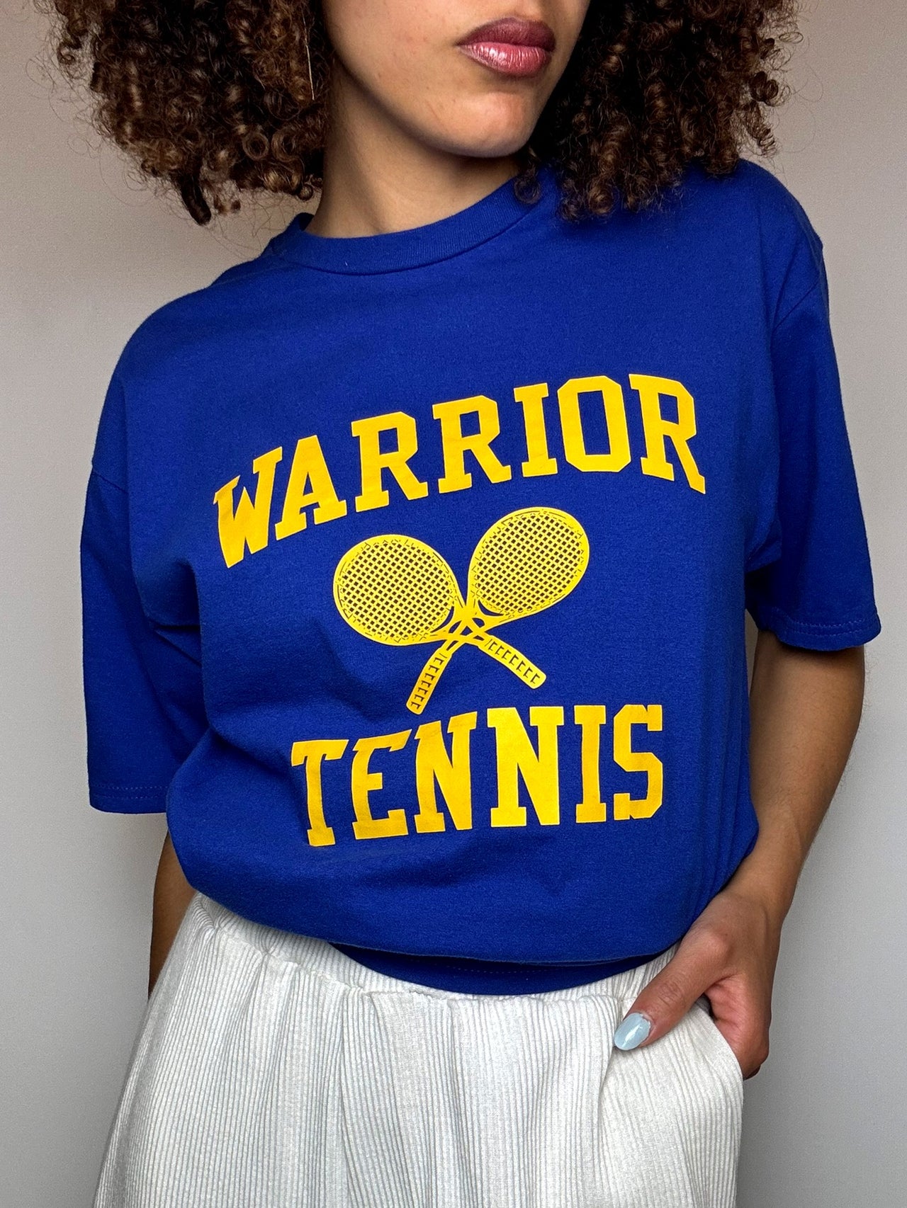 Tee shirt bleu WARRIOR TENNIS M vintage