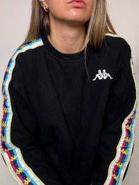 Black KAPPA crewneck sweatshirt S/M vintage