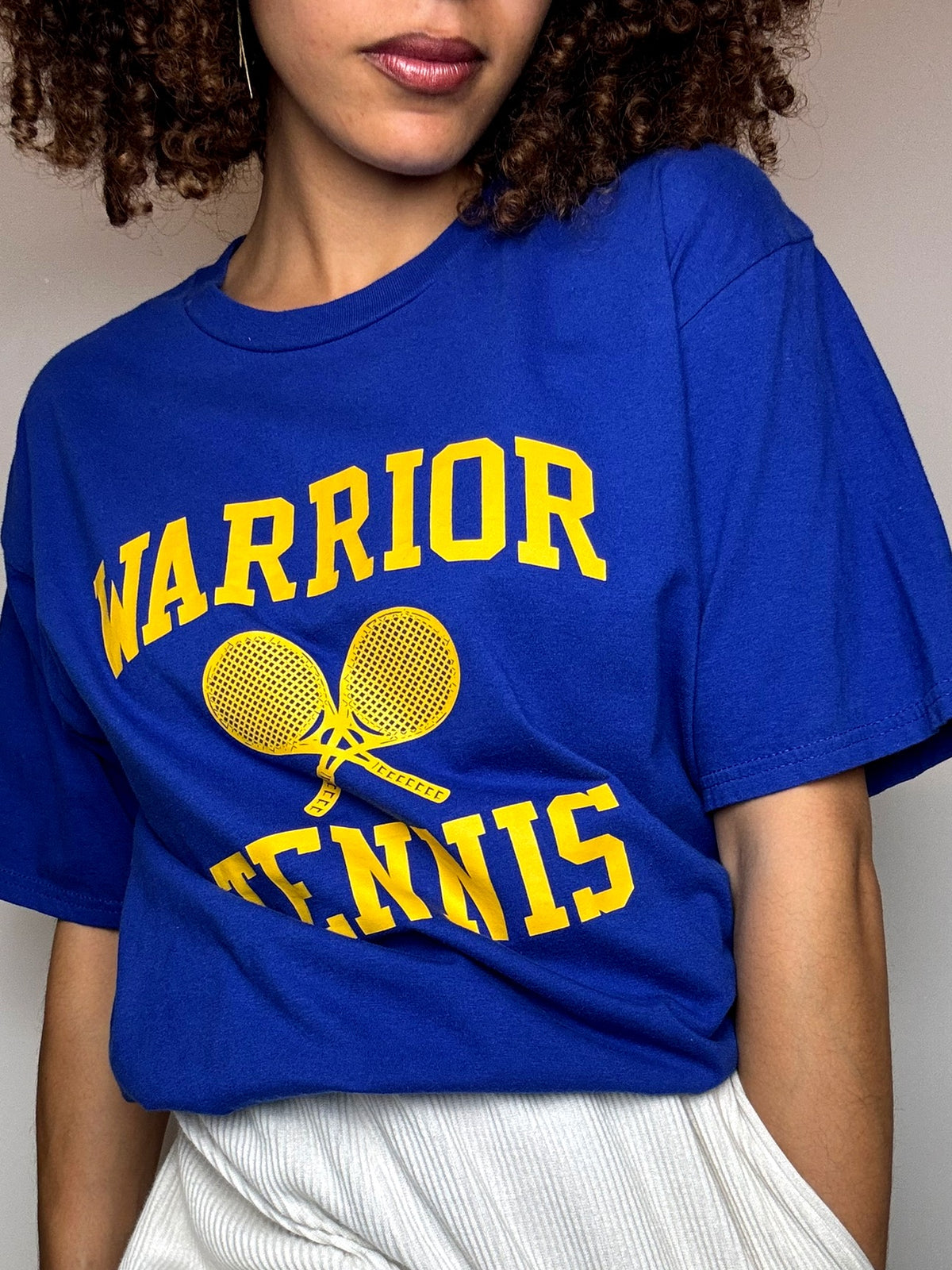 WARRIOR TENNIS M Vintage blaues T-Shirt