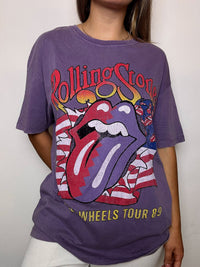 Lila T-Shirt ROLLING STONES L Vintage