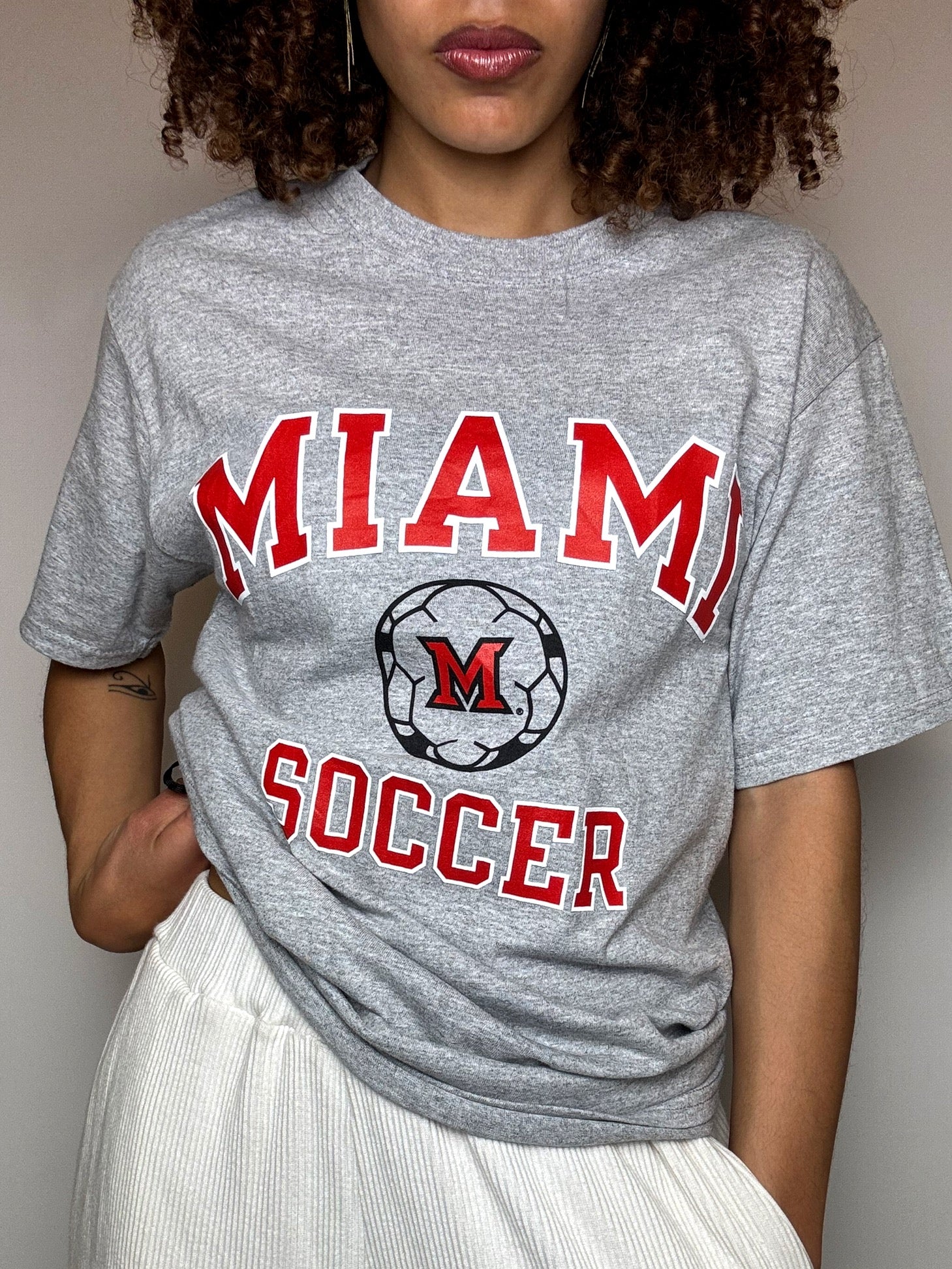MIAMI SOCCER S Vintage graues T-Shirt