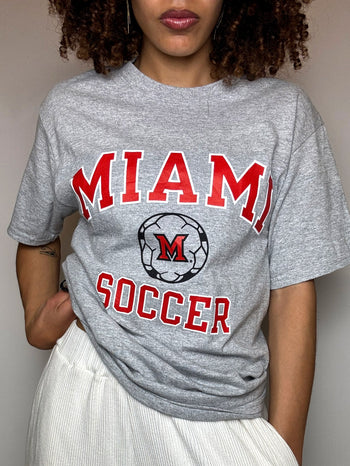 Tee shirt gris MIAMI SOCCER S vintage