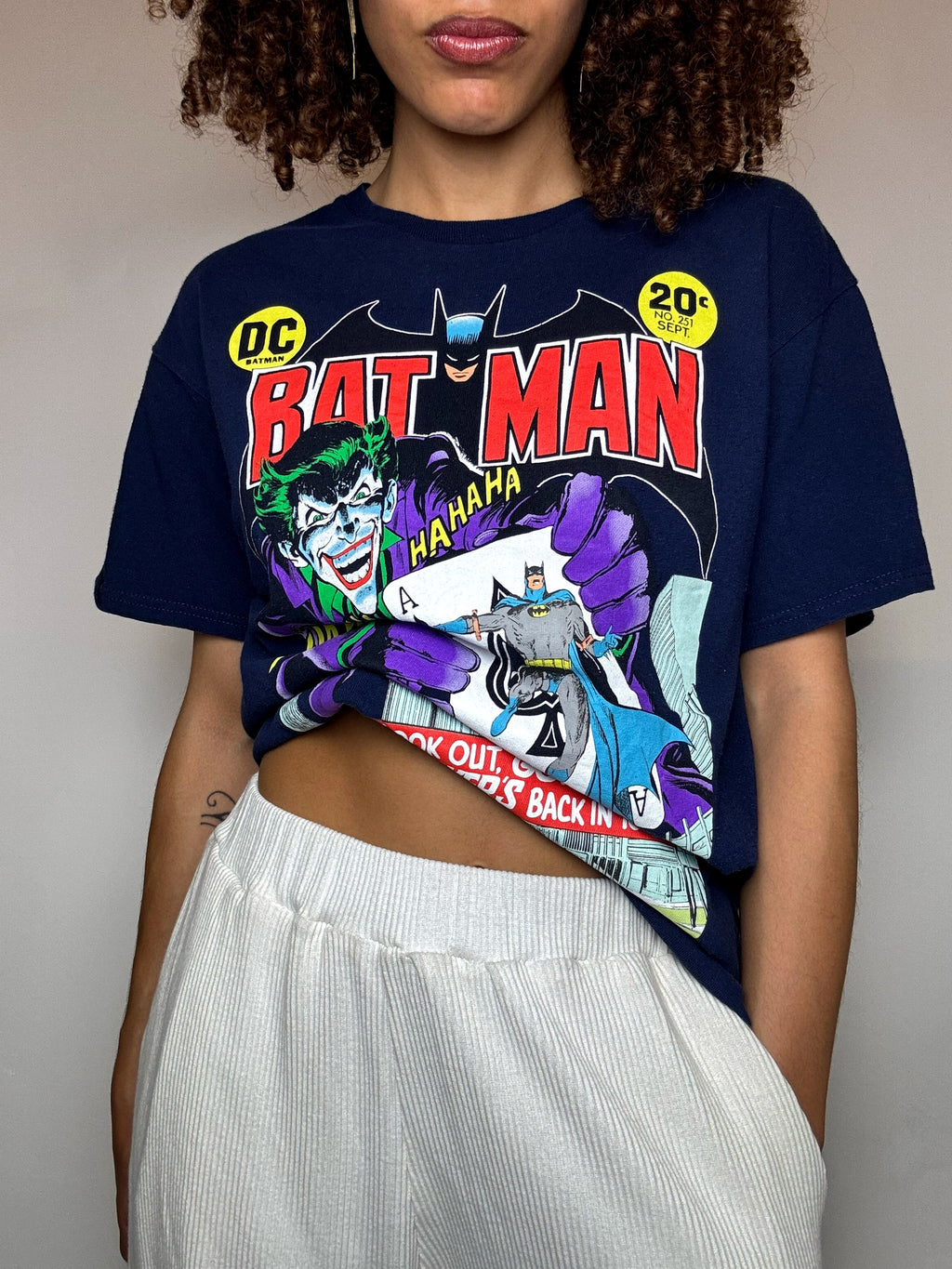 DC COMICS x BATMAN M Vintage schwarzes T-Shirt