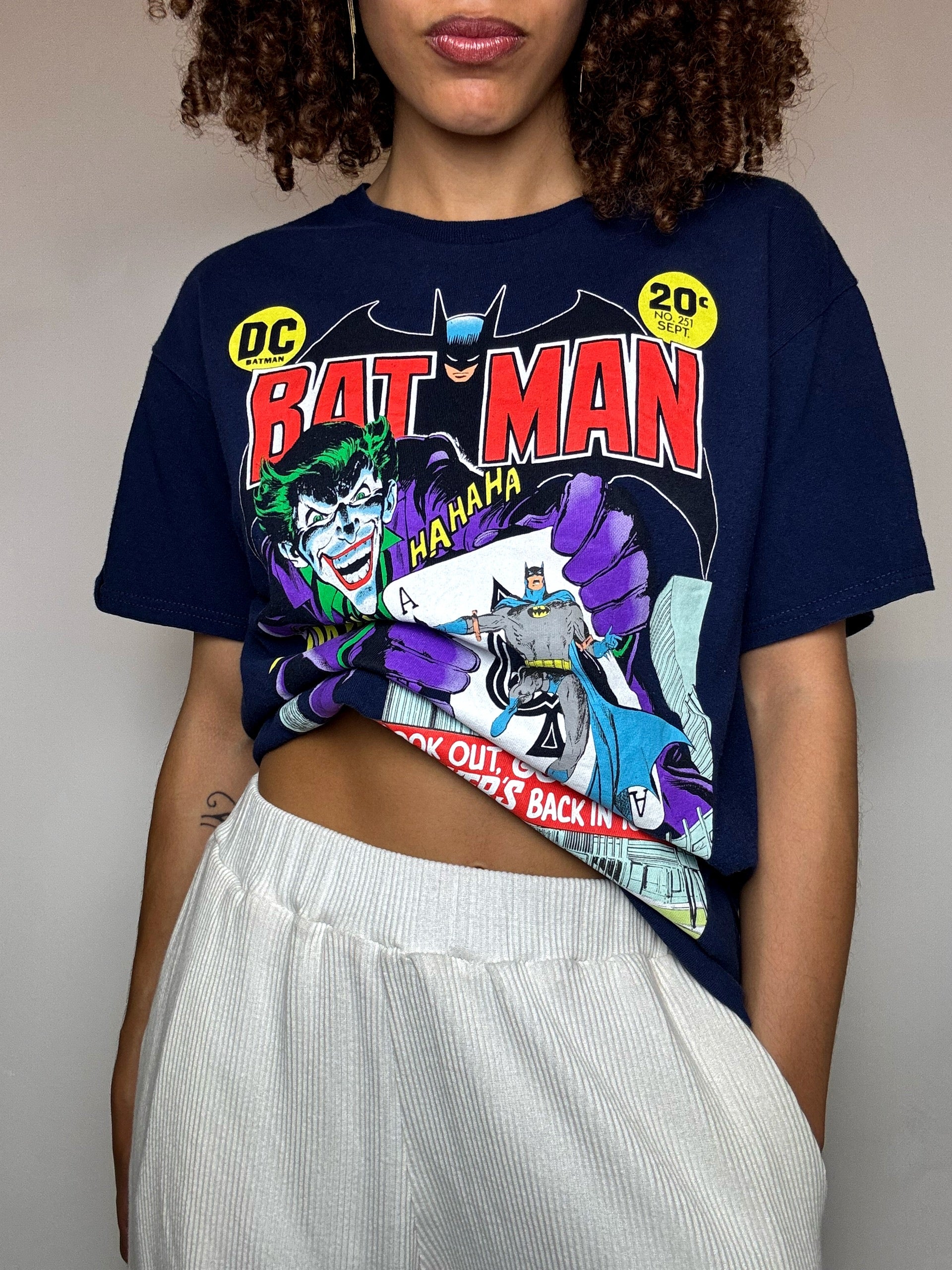 DC COMICS x BATMAN M Vintage schwarzes T-Shirt