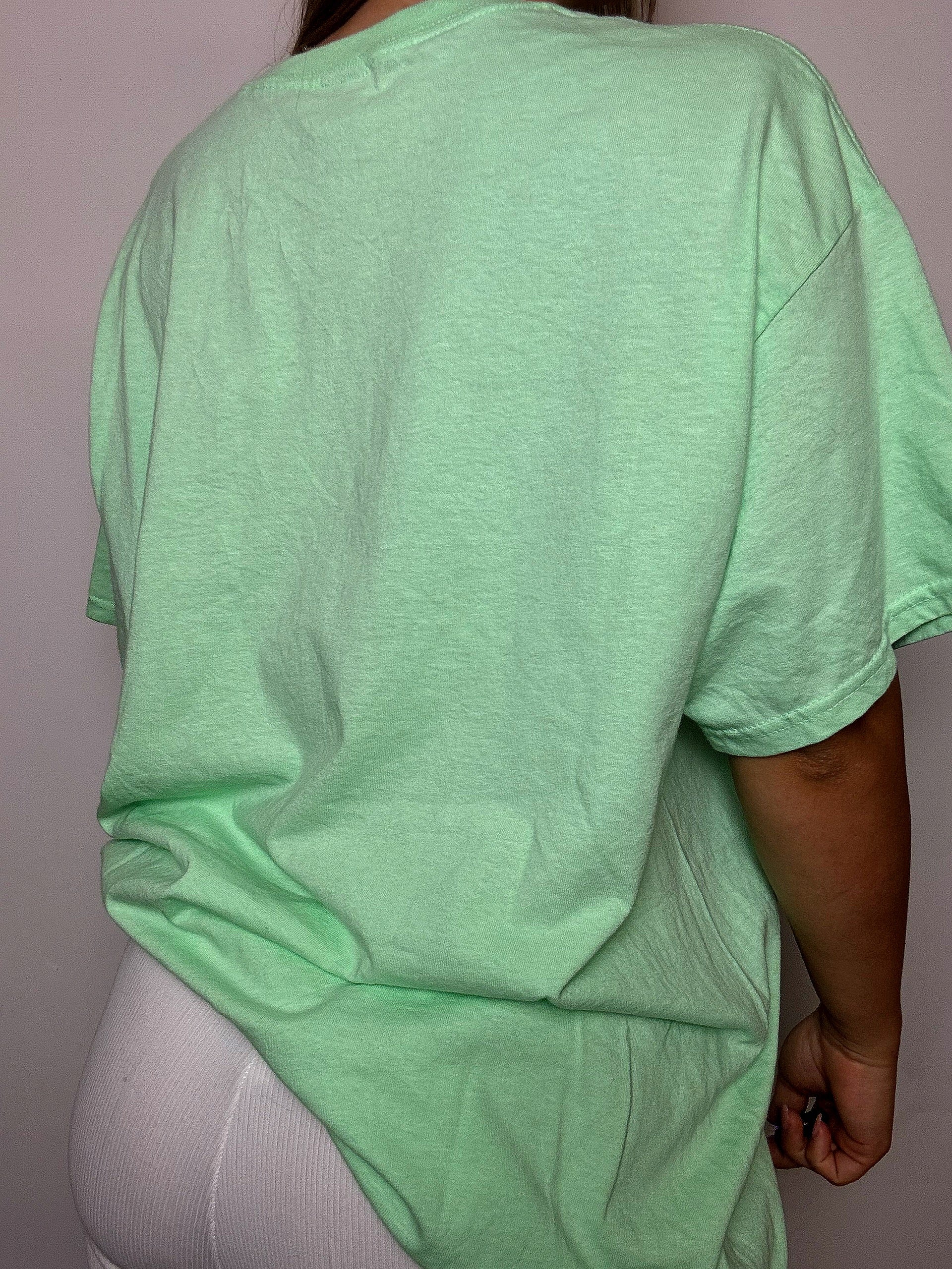 Tee shirt uni vert d'eau éclatant XL vintage