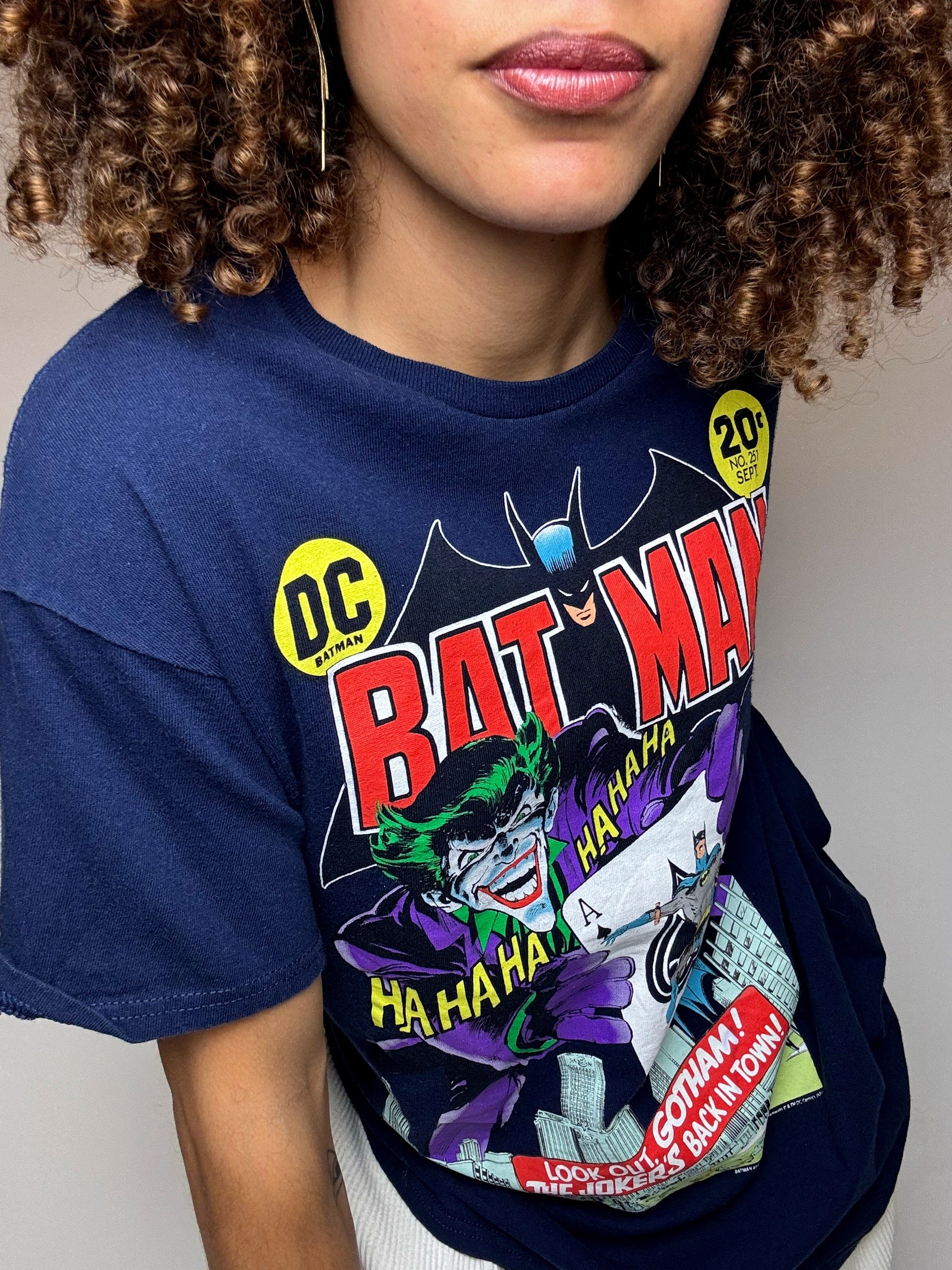 DC COMICS x BATMAN M Vintage schwarzes T-Shirt