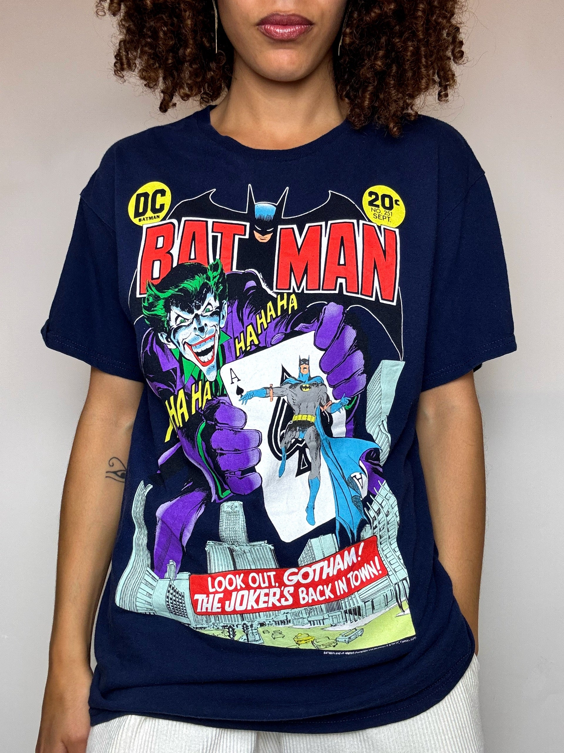DC COMICS x BATMAN M Vintage schwarzes T-Shirt