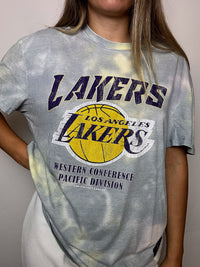 Vintage T-Shirt mit Krawattentechnik, LAKERS, Größe M