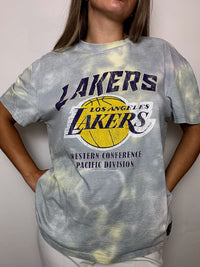 Vintage T-Shirt mit Krawattentechnik, LAKERS, Größe M
