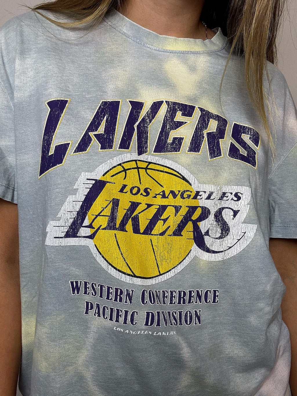 Vintage T-Shirt mit Krawattentechnik, LAKERS, Größe M