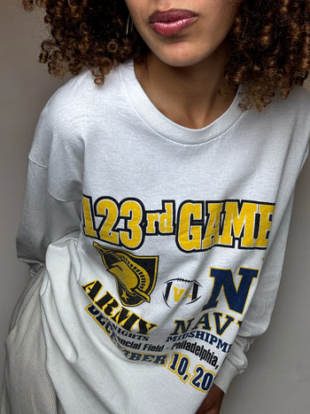 Tee shirt manche longue blanc ARMY x NAVY XL vintage