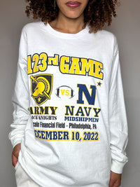 Tee shirt manche longue blanc ARMY x NAVY XL vintage