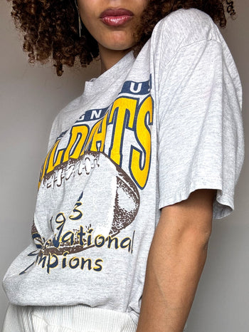 Tee shirt gris chiné WILDCAT L vintage