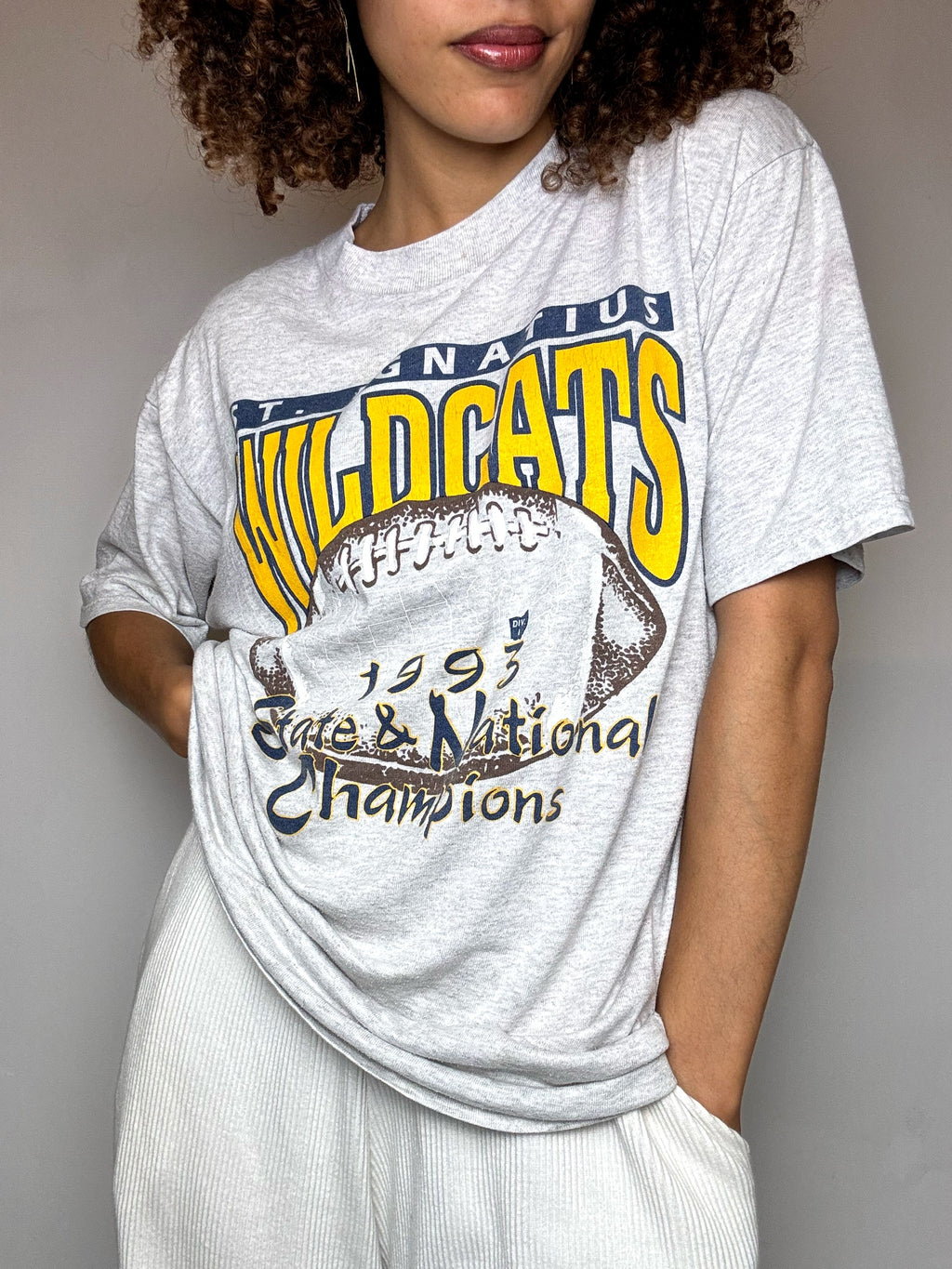 WILDCAT L vintage heather grey t-shirt