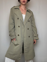 Vintage light khaki trench coat L