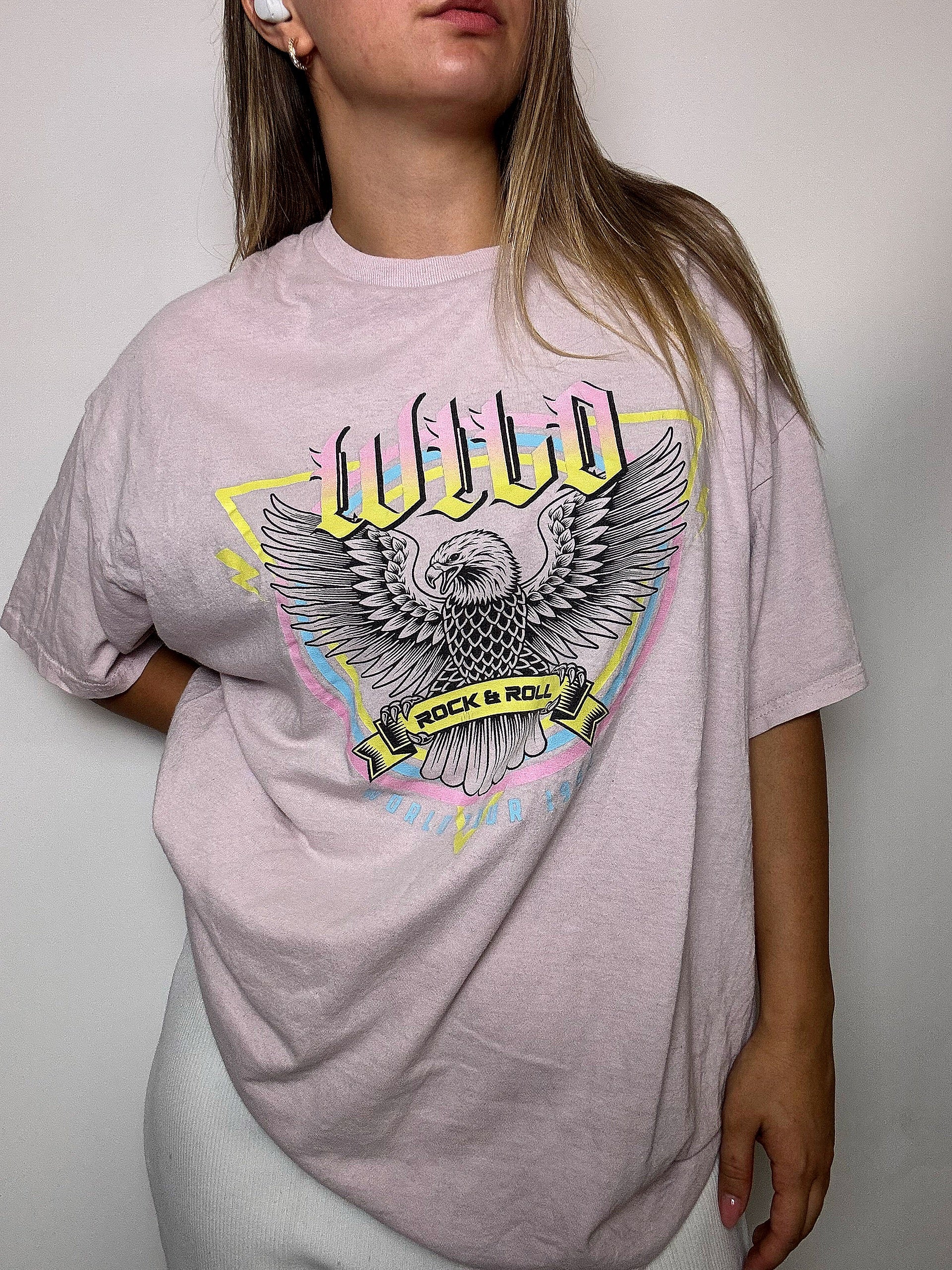 Pink XL vintage printed T-shirt
