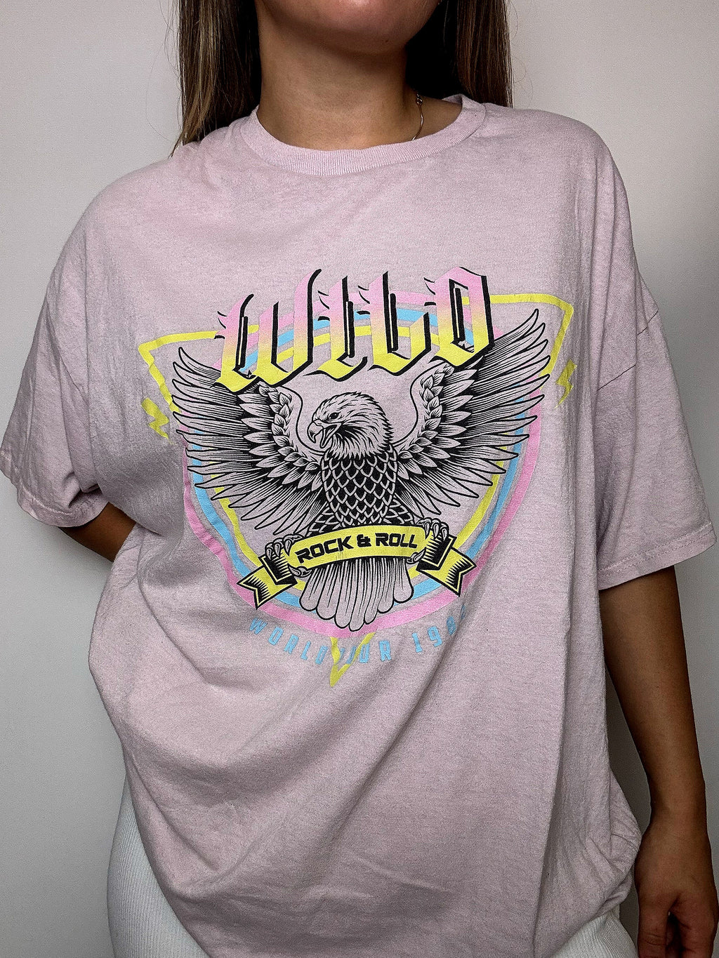 Pink XL vintage printed T-shirt