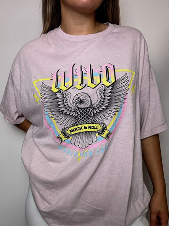 Tee shirt imprimé rose XL vintage