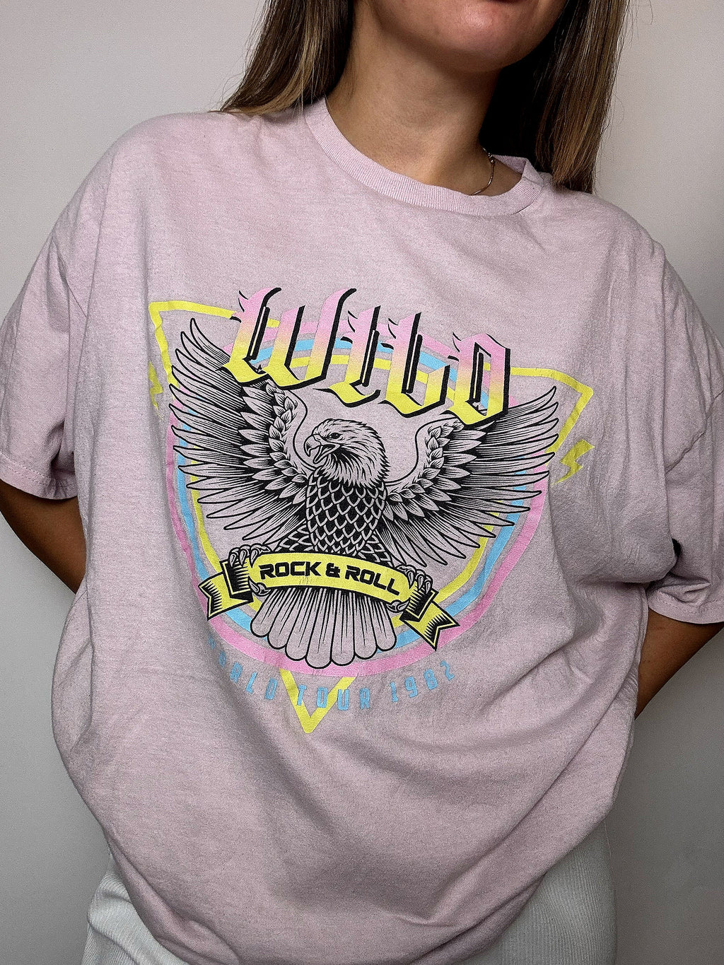 Pink XL vintage printed T-shirt