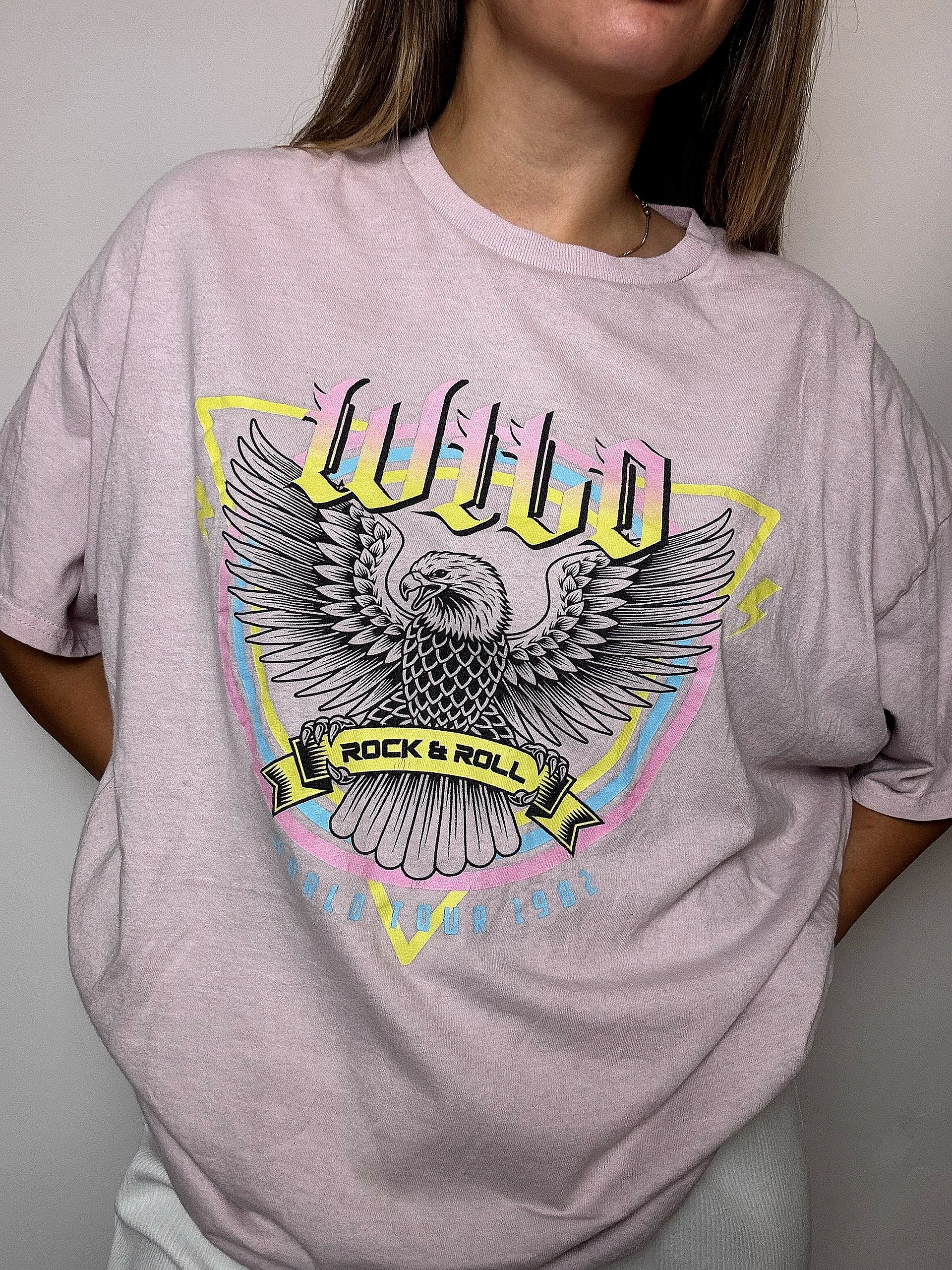 Pink XL vintage printed T-shirt