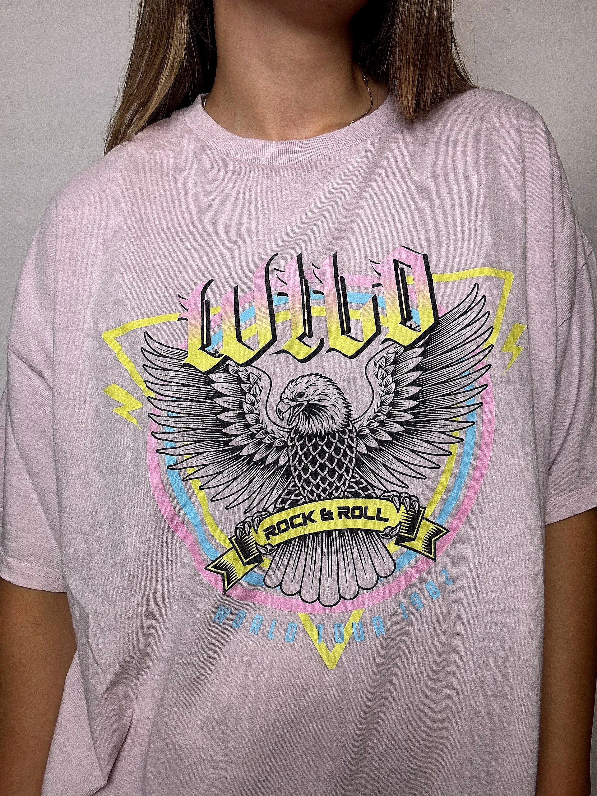 Pink XL vintage printed T-shirt