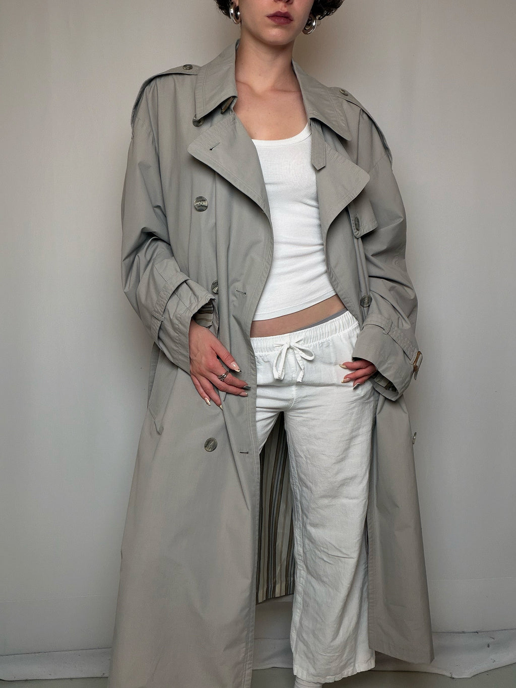 Beigefarbener Trenchcoat M/L Vintage