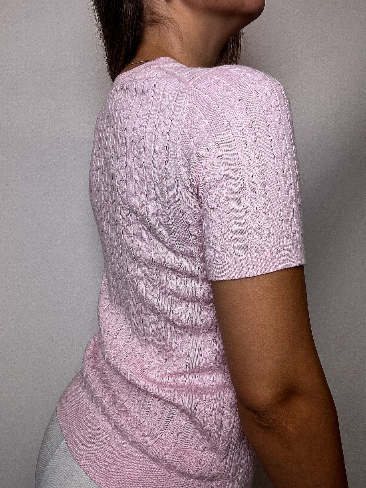 Pull manche courte rose TOMMY HILFIGER S Vintage