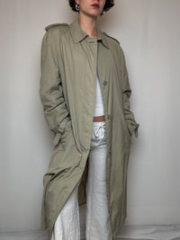 Grüner Trenchcoat in Größe L aus Vintage-Molton