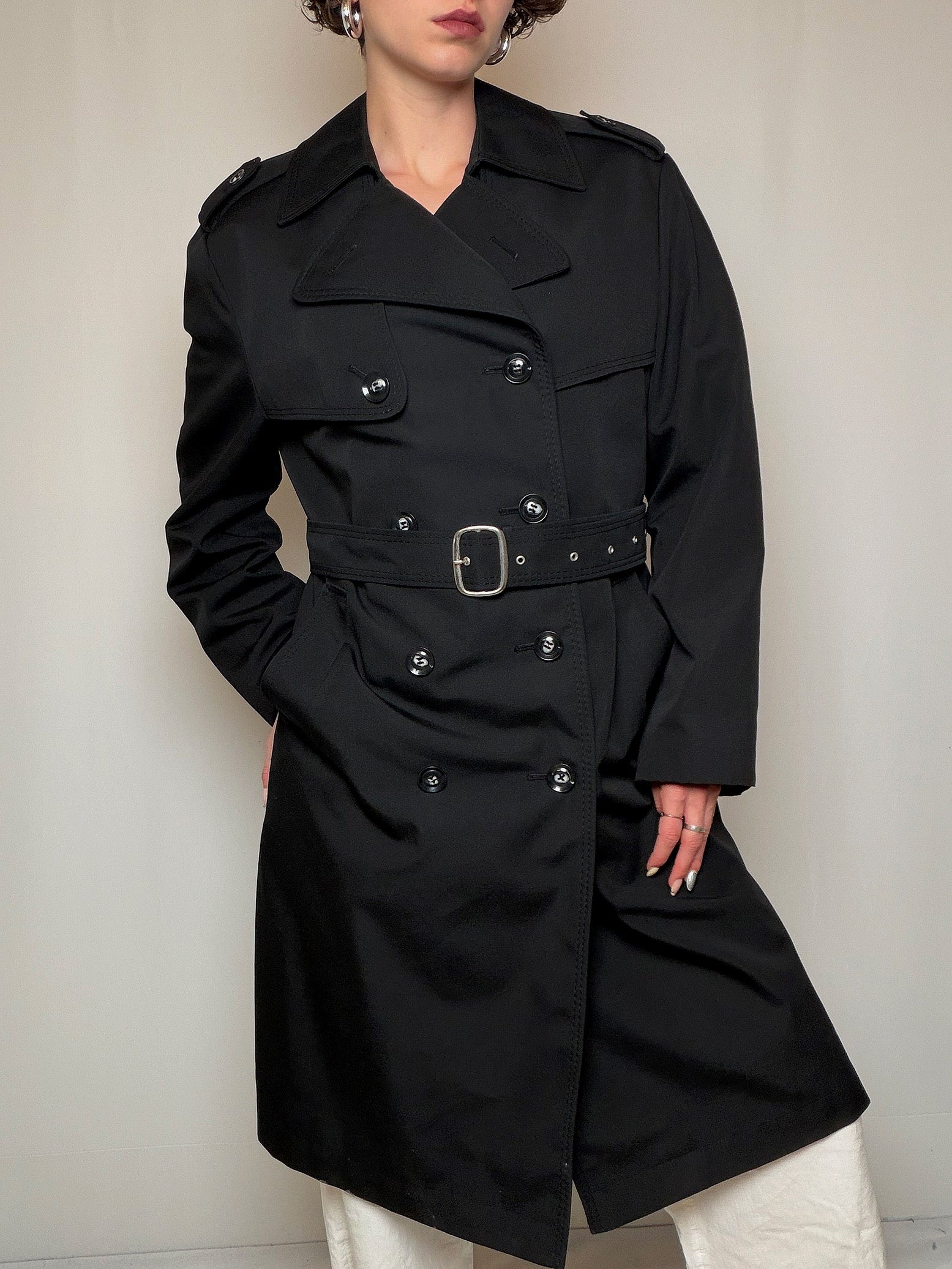 Trench noir L vintage