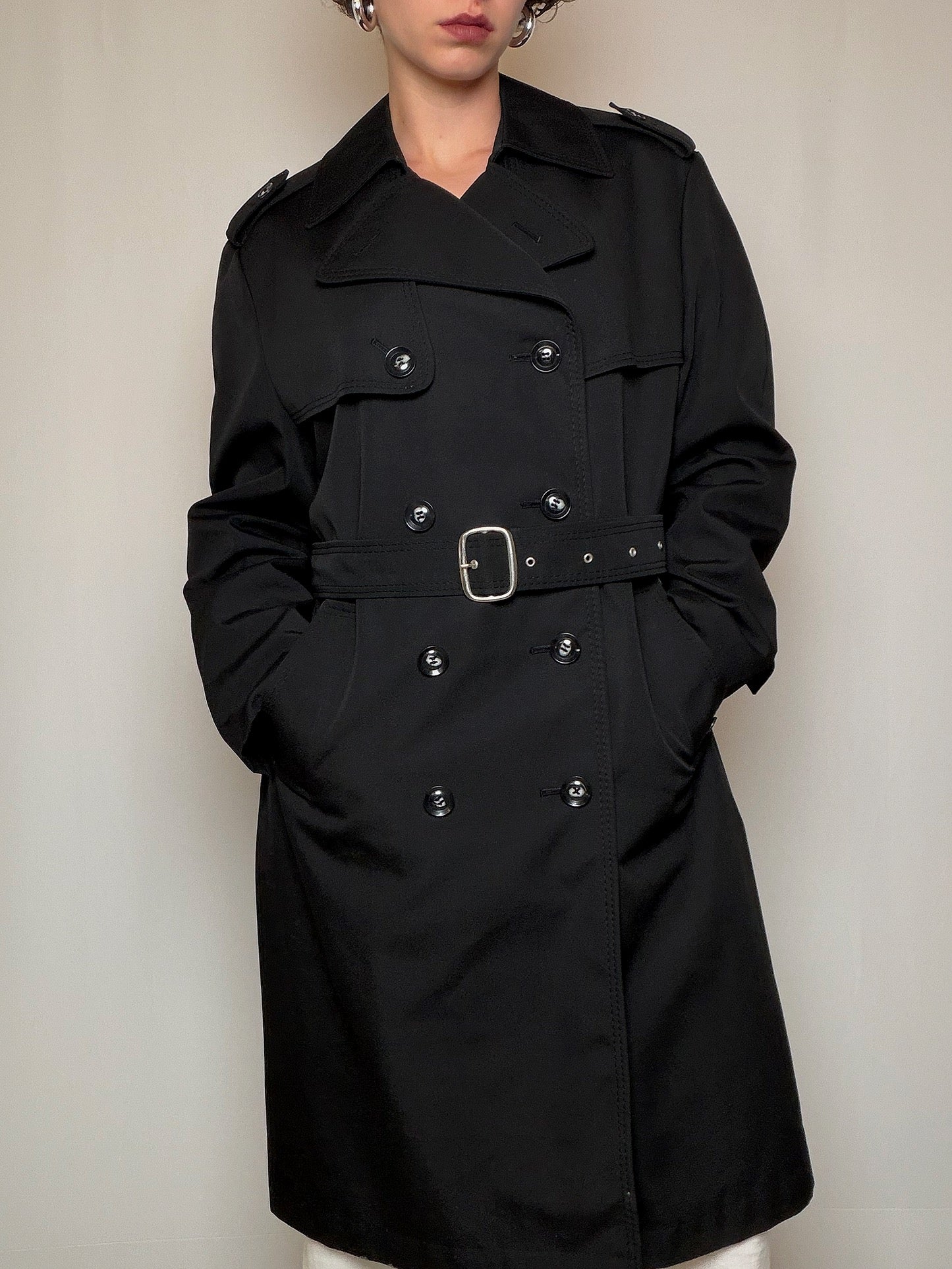 Trench noir L vintage