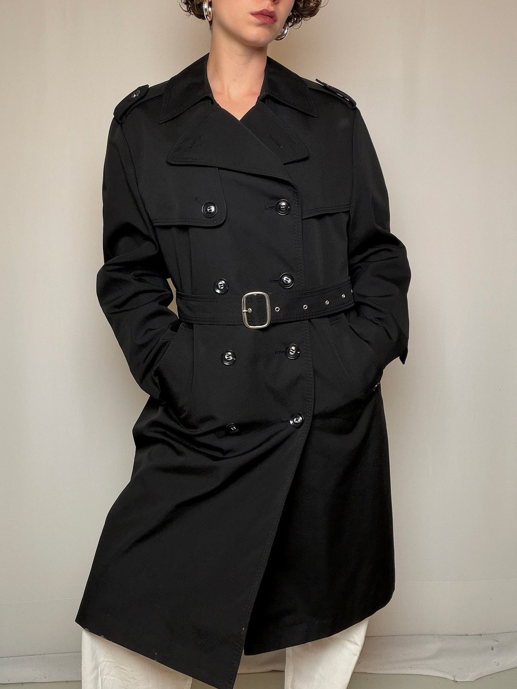 Trench noir L vintage