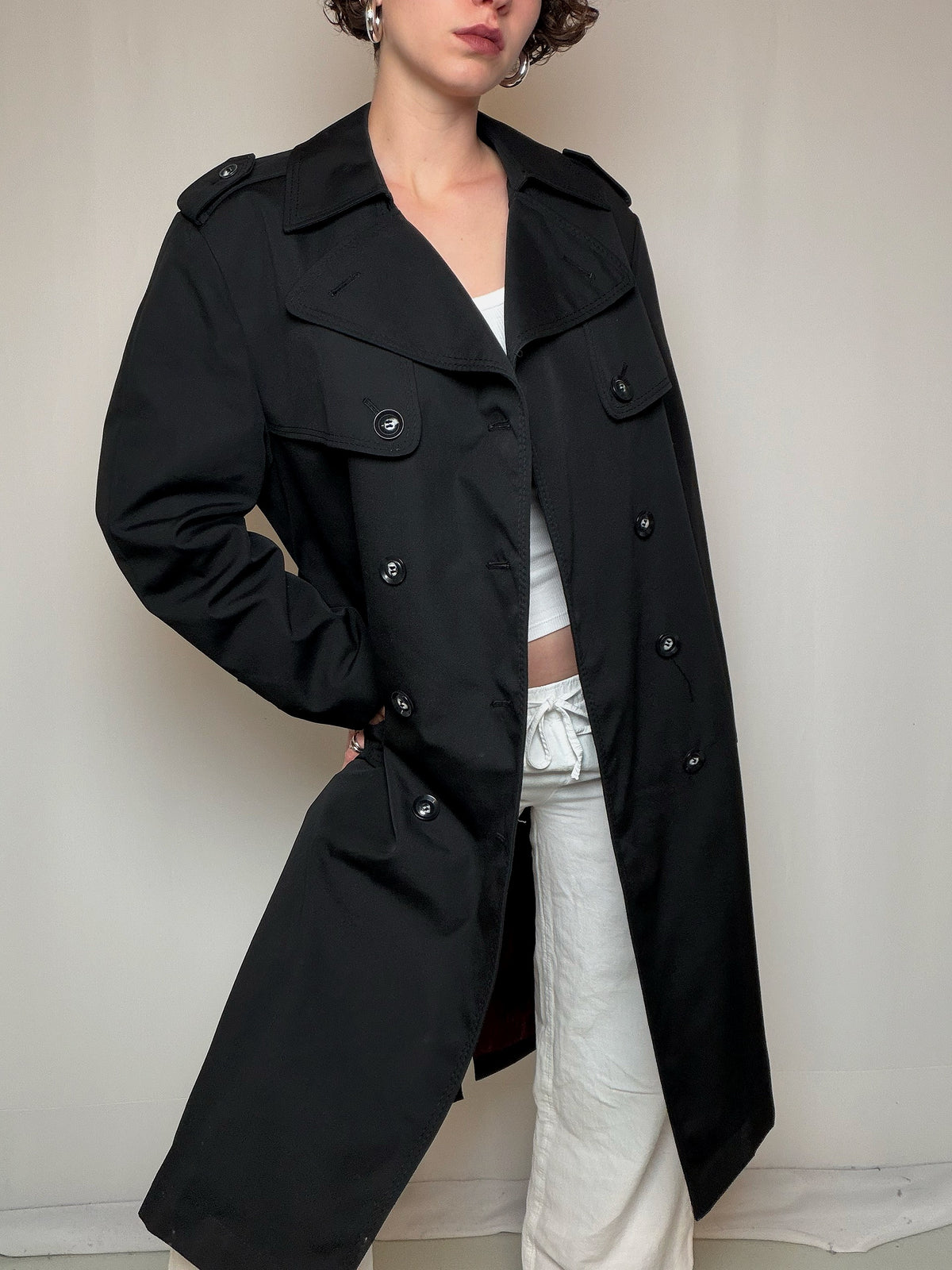 Trench noir L vintage