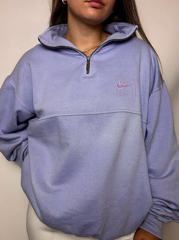 Sweat col cheminé lila NIKE XL vintage