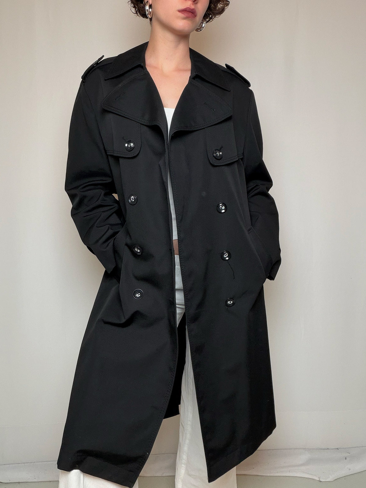 Trench noir L vintage