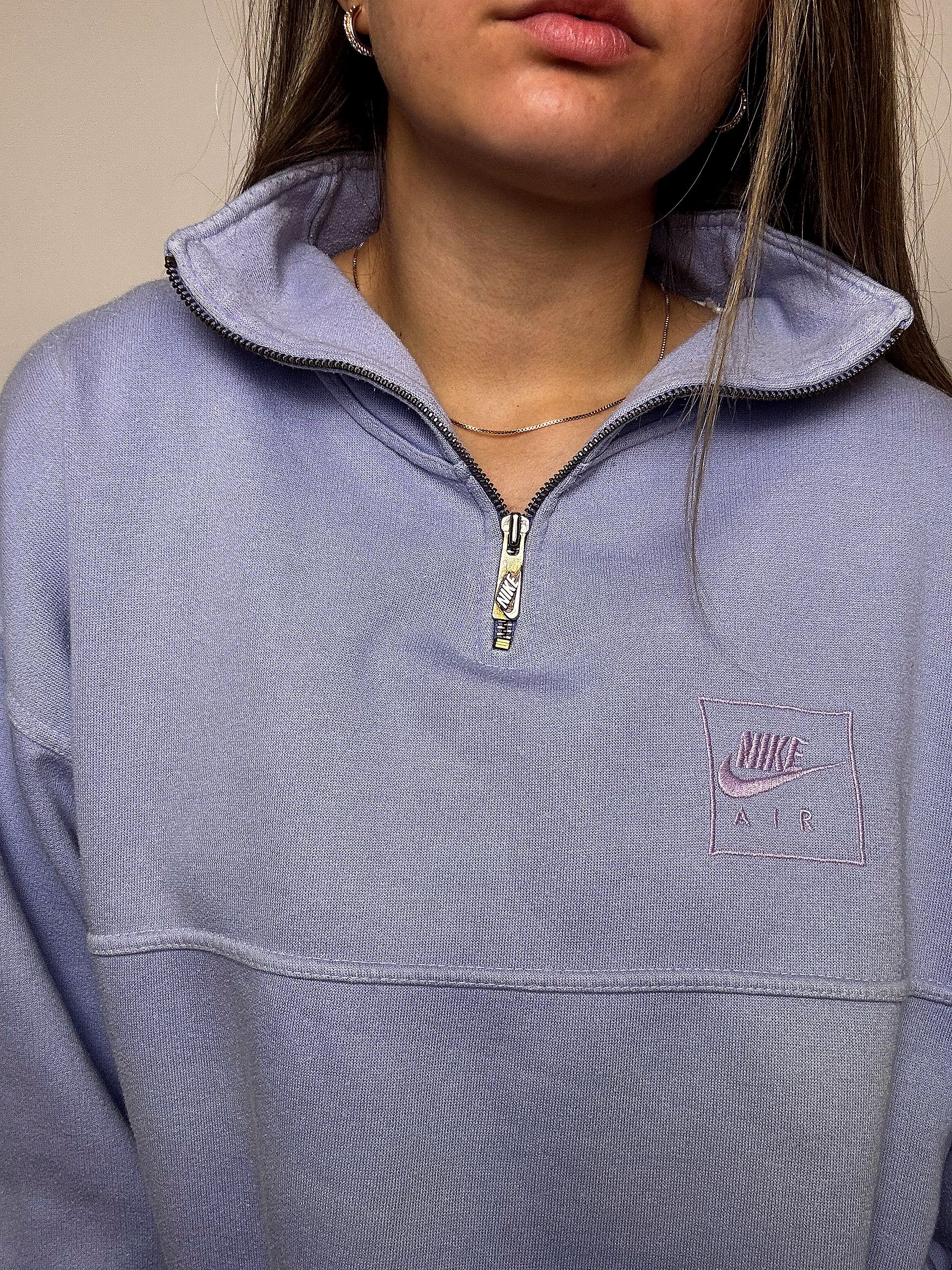 Sweat col cheminé lila NIKE XL vintage