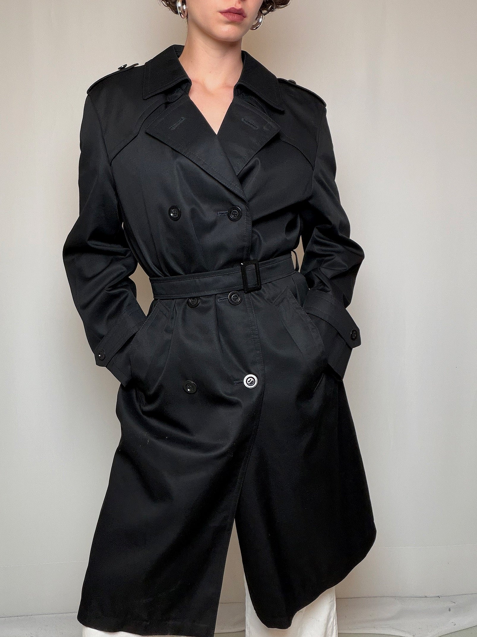 Trench noir M/L vintage