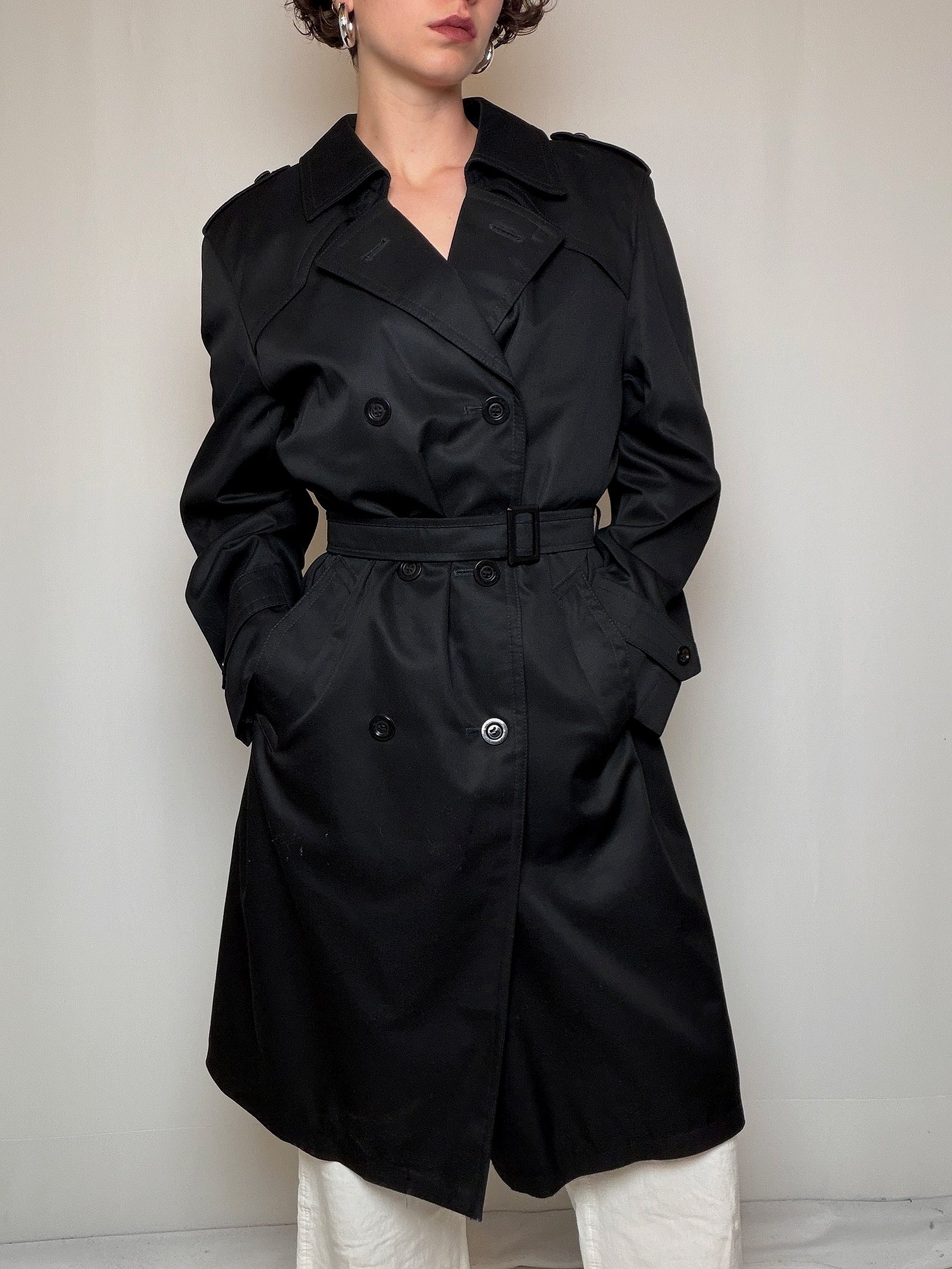 Trench noir M/L vintage