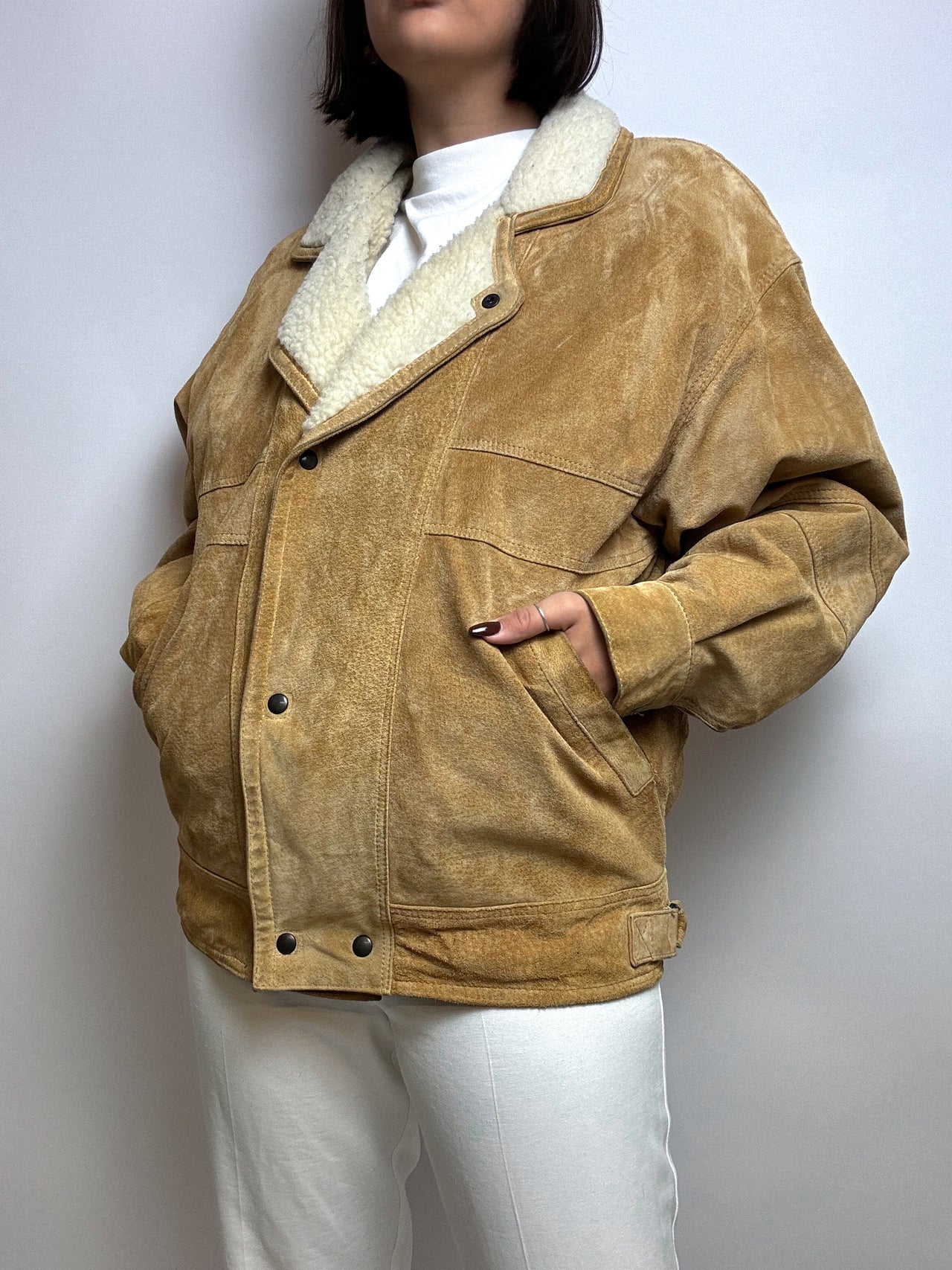 Veste en daim/mouton retourné vintage M/L