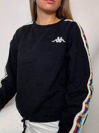 Black KAPPA crewneck sweatshirt S/M vintage