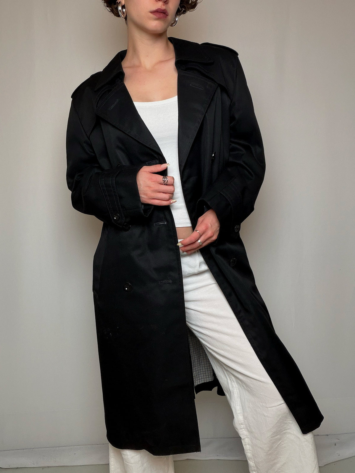 Trench noir M/L vintage