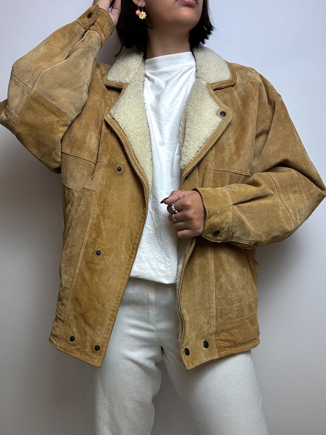 Veste en daim/mouton retourné vintage M/L