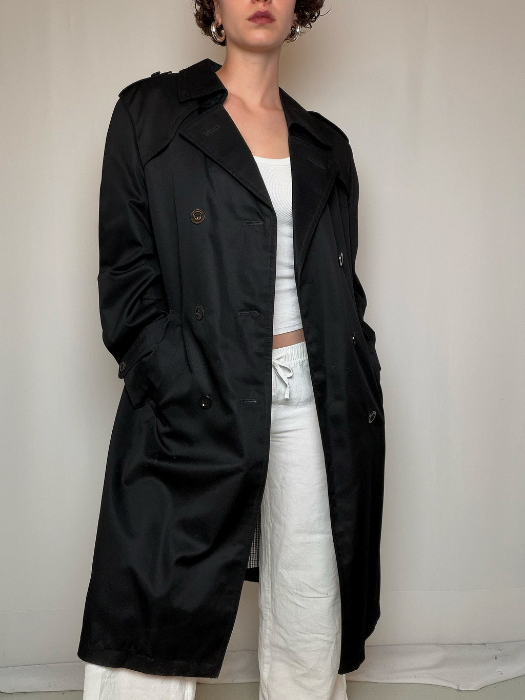 Trench noir M/L vintage