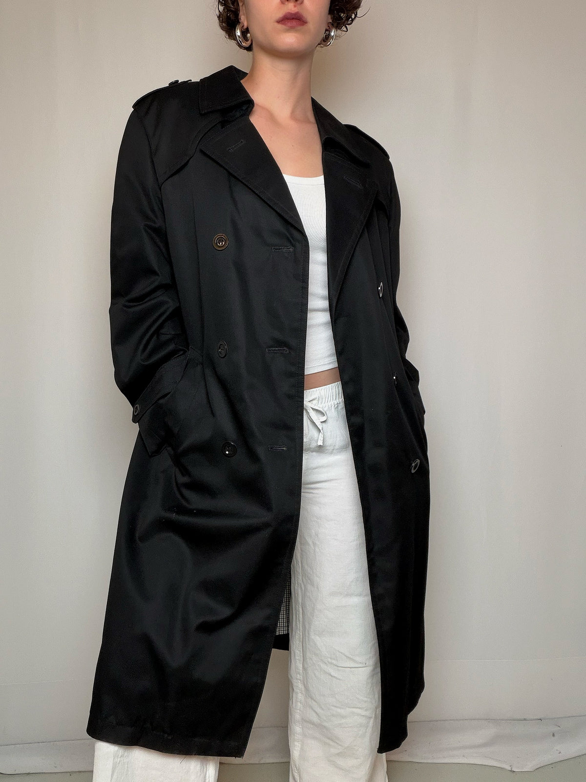 Trench noir M/L vintage