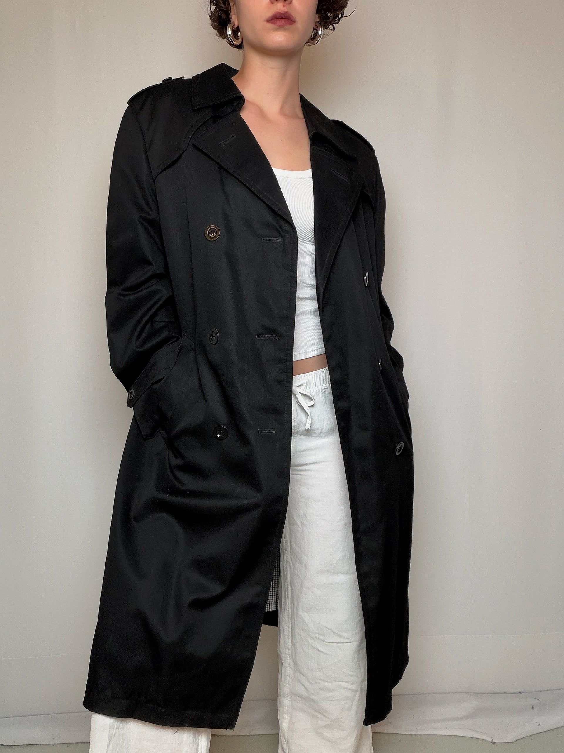 Trench noir M/L vintage