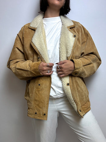 Veste en daim/mouton retourné vintage M/L