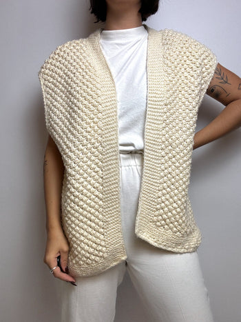 Gilet en maille blanc cassé M